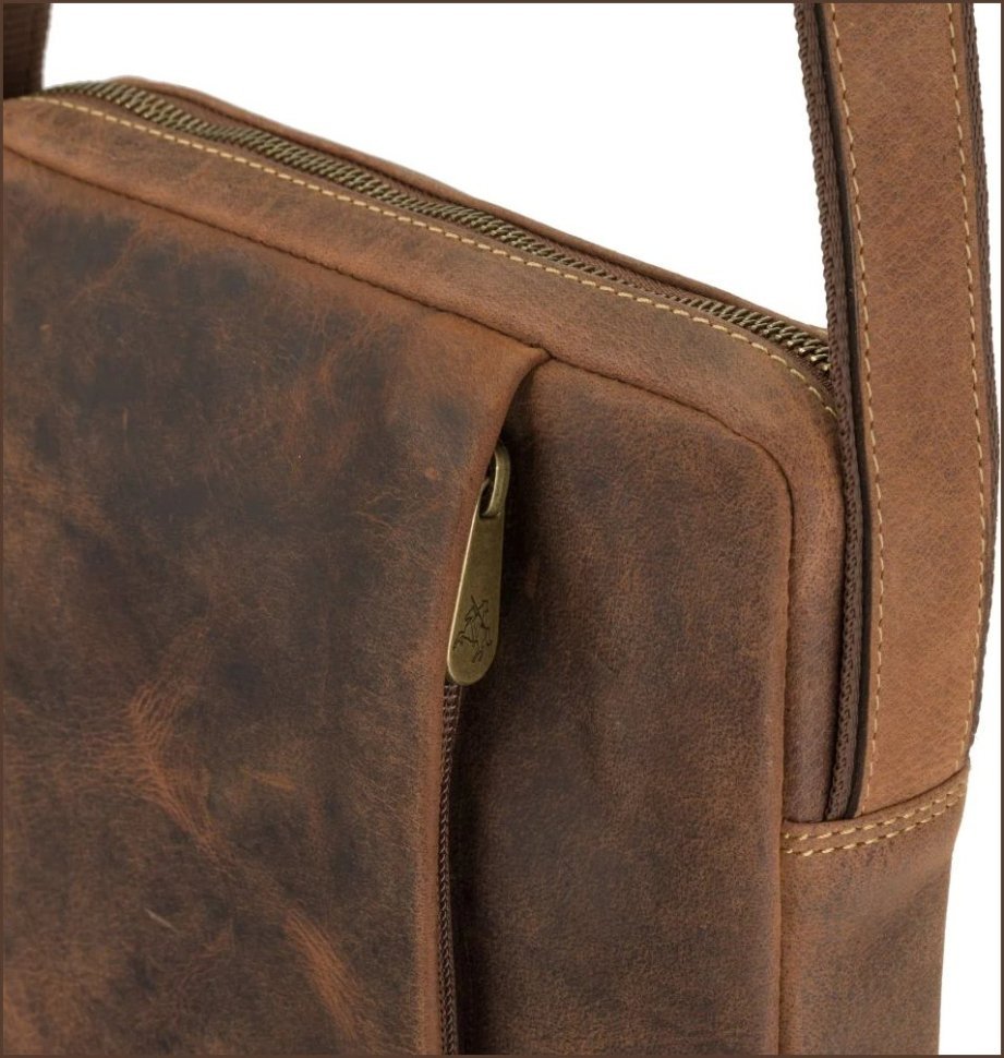 Світло-коричнева чоловіча сумка через плече із вінтажної шкіри Visconti Watson 69282