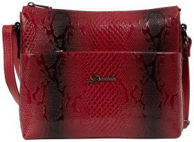 Містка жіноча сумка з натуральної шкіри Desisan 80283 червоного кольору