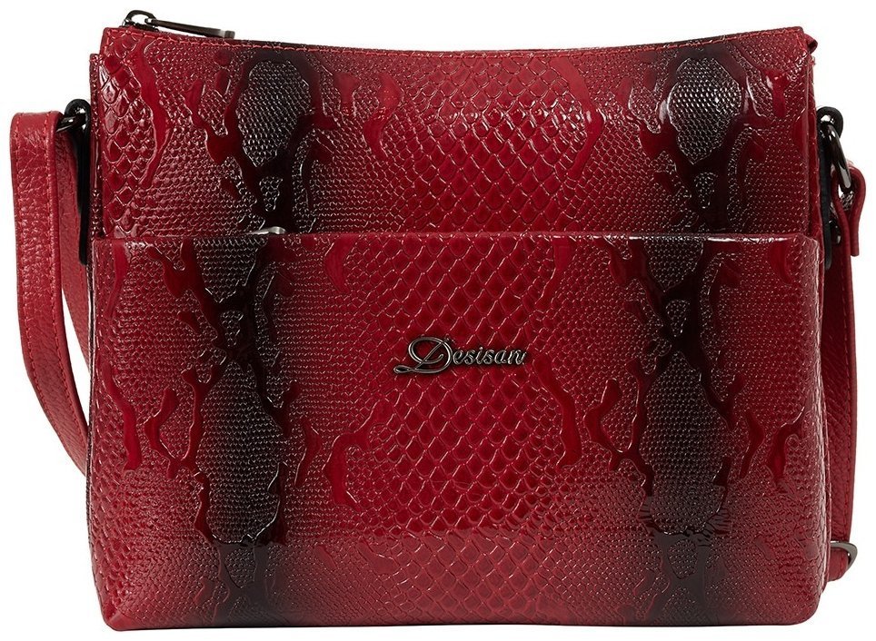 Вместительная женская сумка из натуральной кожи Desisan 80283 красного цвета modnotak фото №1