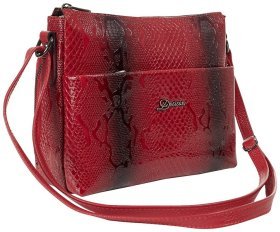 Містка жіноча сумка з натуральної шкіри Desisan 80283 червоного кольору