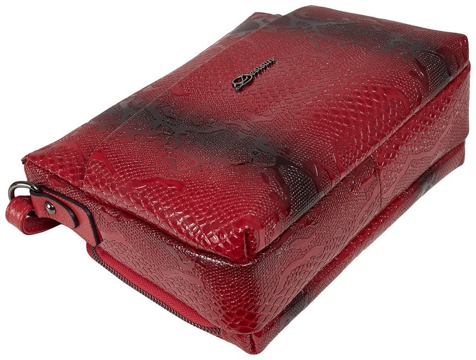 Вместительная женская сумка из натуральной кожи Desisan 80283 красного цвета modnotak фото №5