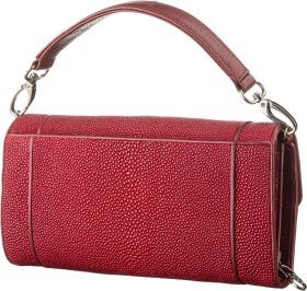 Бордовый клатч из фактурной кожи морского ската STINGRAY LEATHER (024-18616)