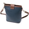 Синя вертикальна жіноча сумка на плече з натуральної шкіри Vintage 2422346 - 2