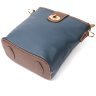 Синяя вертикальная женская сумка на плечо из натуральной кожи Vintage 2422346 - 3