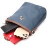 Синя вертикальна жіноча сумка на плече з натуральної шкіри Vintage 2422346 - 6