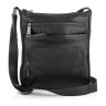 Классическая мужская сумка-планшет через плечо из натуральной черной кожи TARWA (21671) - 4