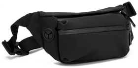 Качественная мужская сумка бананка из прочного текстиля Confident 90783 Черная