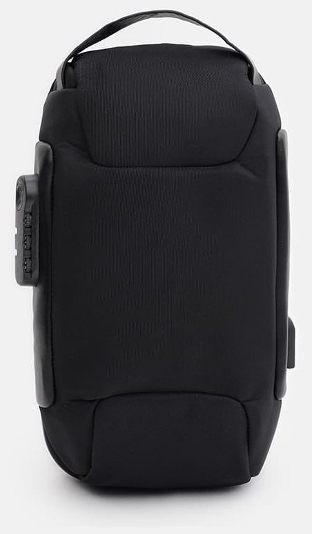 Мужская черная текстильная сумка-слинг с кодовым замком Monsen 71583 фото №2 Мужская черная текстильная сумка-слинг с кодовым замком Monsen 71583 modnotak фото №2