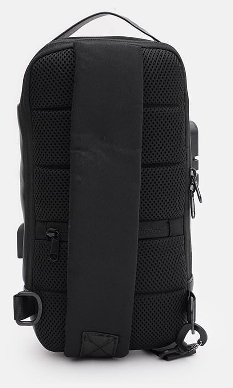 Чоловіча чорна текстильна сумка-слінг із кодовим замком Monsen 71583