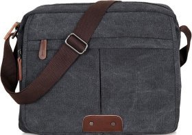 Текстильная мужская сумка через плечо серого цвета VINTAGE STYLE (14585)