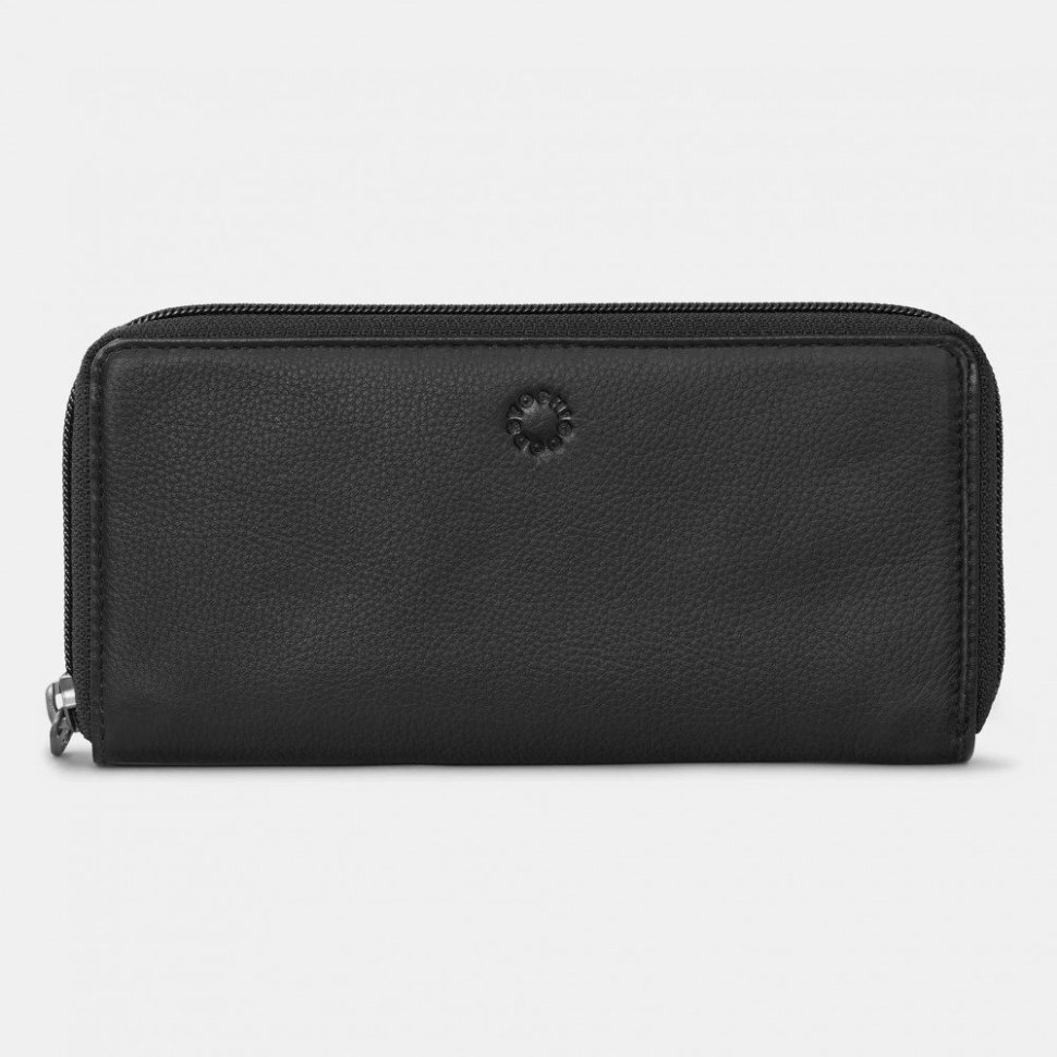 Женский кошелек на молнии из натуральной кожи черного цвета Yoshi Baxter Black (Великобритания) 91783 modnotak фото №9