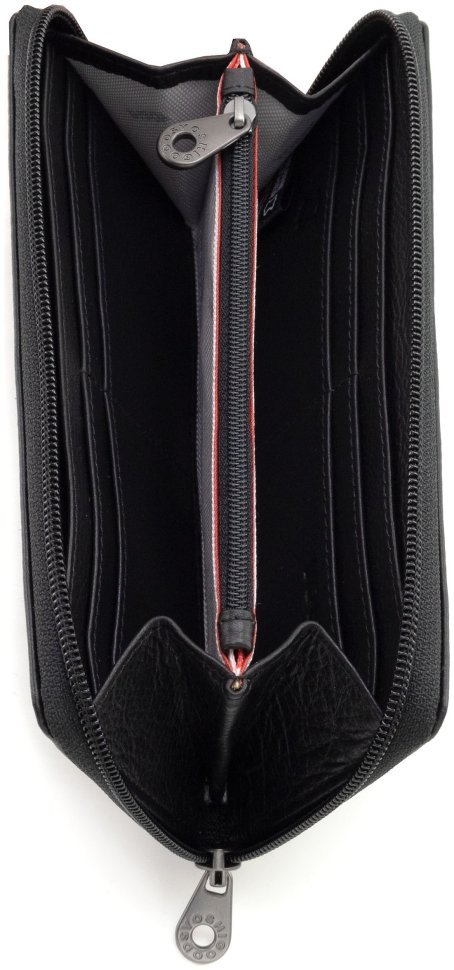 Женский кошелек на молнии из натуральной кожи черного цвета Yoshi Baxter Black (Великобритания) 91783 modnotak фото №2