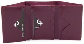 Кожаное портмоне цвета марсала Grande Pelle (13153)