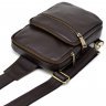 Мужская сумка-слинг темно-коричневого цвета из натуральной кожи на одно плечо TARWA (19806) - 7