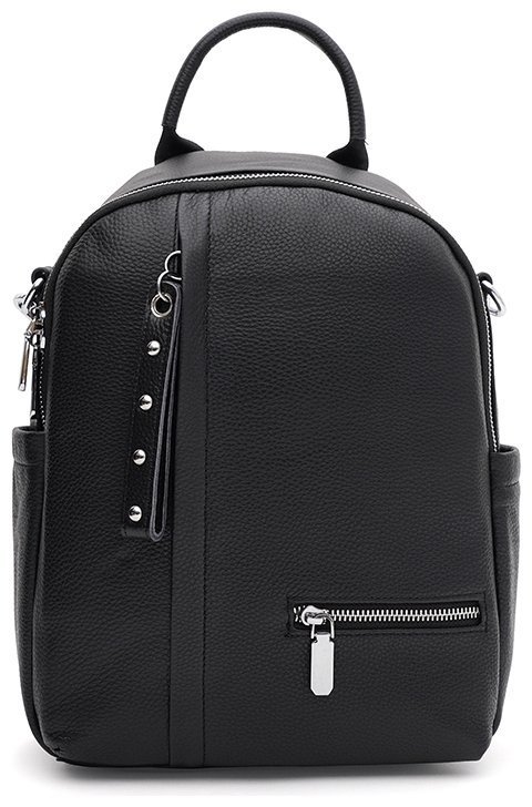 Вместительный женский рюкзак из натуральной зернистой кожи Keizer 92283 Черного цвета modnotak фото №1