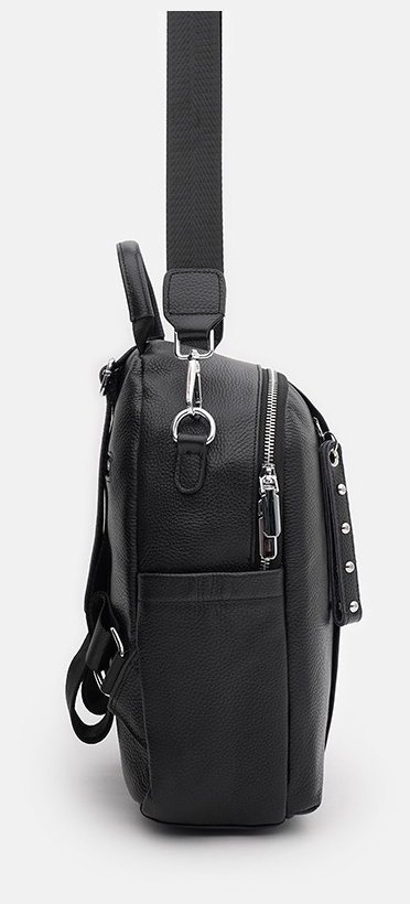 Вместительный женский рюкзак из натуральной зернистой кожи Keizer 92283 Черного цвета modnotak фото №4