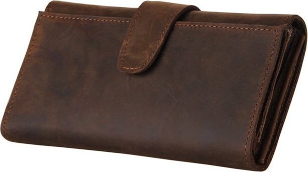Мужской винтажный кошелек-клатч из натуральной кожи коричневого цвета Vintage (14444)