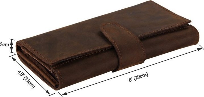 Мужской винтажный кошелек-клатч из натуральной кожи коричневого цвета Vintage (14444)