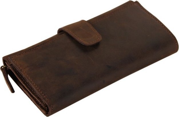 Чоловік вінтажний гаманець-клатч з натуральної шкіри коричневого кольору Vintage (14444)