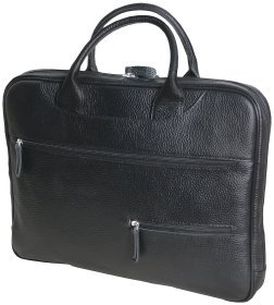Сумка для ноутбука 15.6″ чорного кольору із натуральної шкіри флотар Vip Collection 102483
