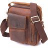 Чоловіча сумка-барсетка коричневого кольору з vintage шкіри Vintage (2421293) - 1