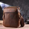 Мужская сумка-барсетка коричневого цвета из винтажной кожи Vintage (2421293) - 8