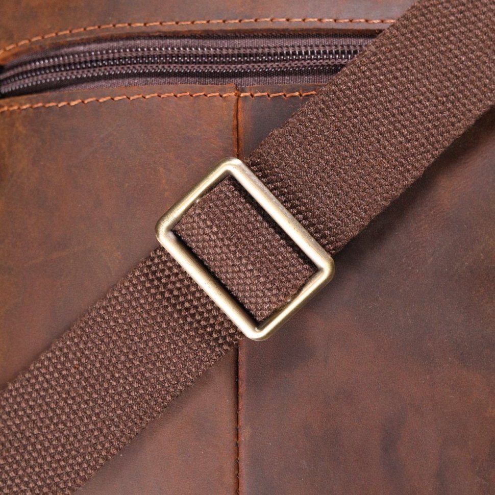 Мужская сумка-барсетка коричневого цвета из винтажной кожи Vintage (2421293)