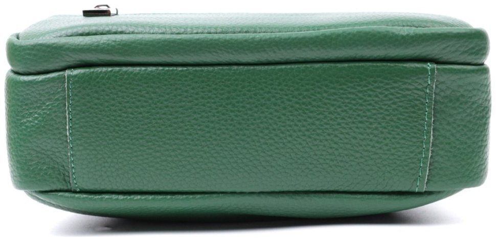 Зеленая женская сумка с накладным карманом из кожи Vintage 22639 modnotak фото №6