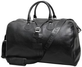 Дорожная сумка саквояж из натуральной кожи флотар Vip Collection 102683 (черный цвет)