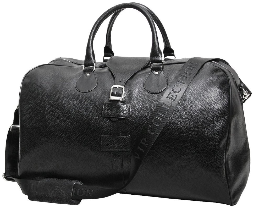 Дорожная сумка саквояж  из натуральной кожи флотар Vip Collection 102683 (черный цвет) modnotak фото №1