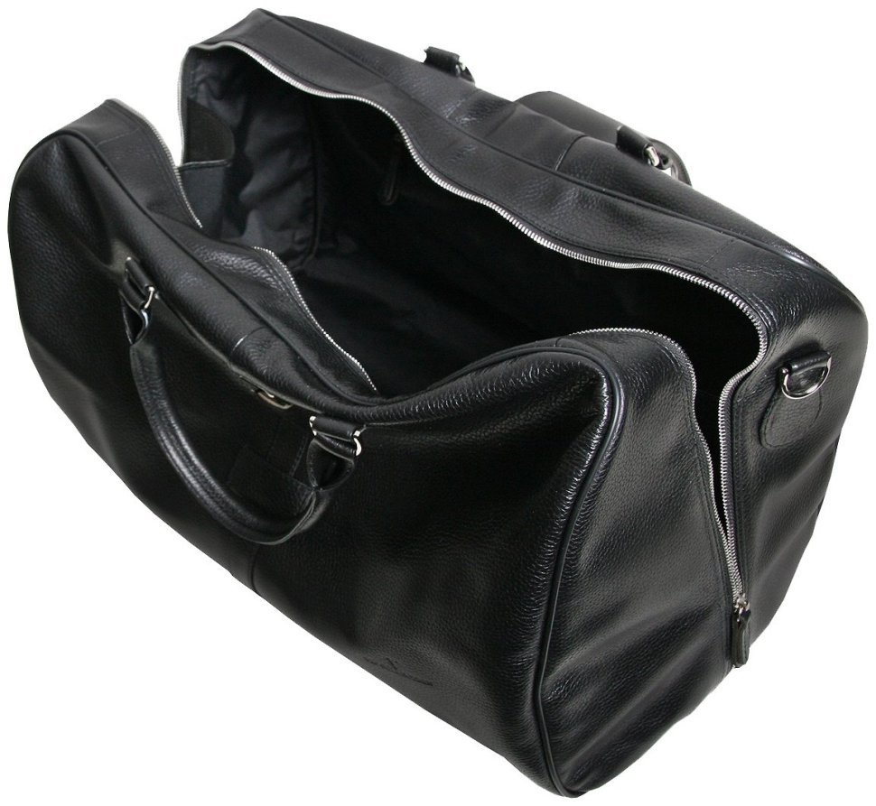 Дорожная сумка саквояж  из натуральной кожи флотар Vip Collection 102683 (черный цвет) modnotak фото №4