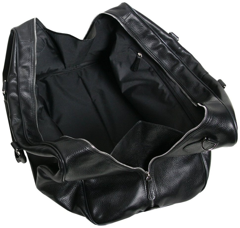 Дорожная сумка саквояж  из натуральной кожи флотар Vip Collection 102683 (черный цвет) modnotak фото №5