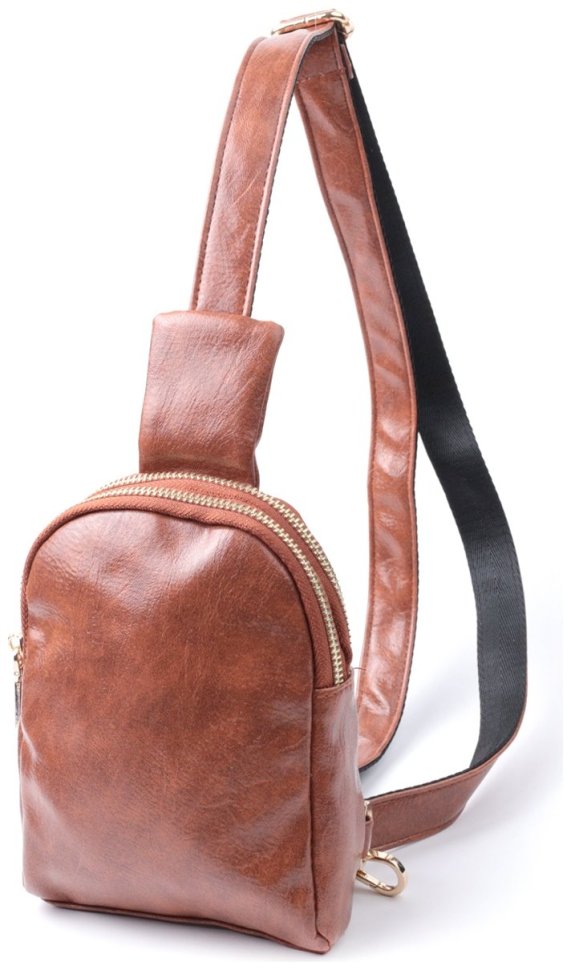 Коричневая женская сумка через плечо из экокожи на два отделения Vintage 22783 modnotak фото №1