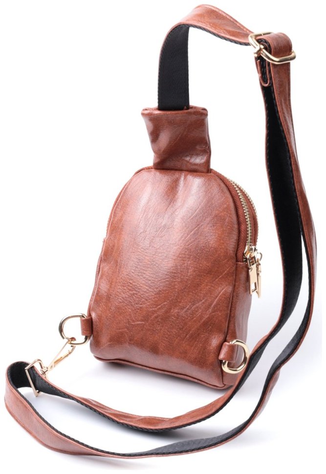 Коричневая женская сумка через плечо из экокожи на два отделения Vintage 22783 modnotak фото №2