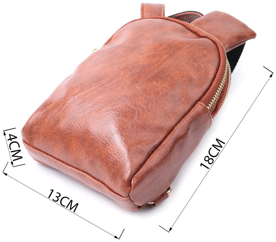 Коричневая женская сумка через плечо из экокожи на два отделения Vintage 22783 modnotak фото №3