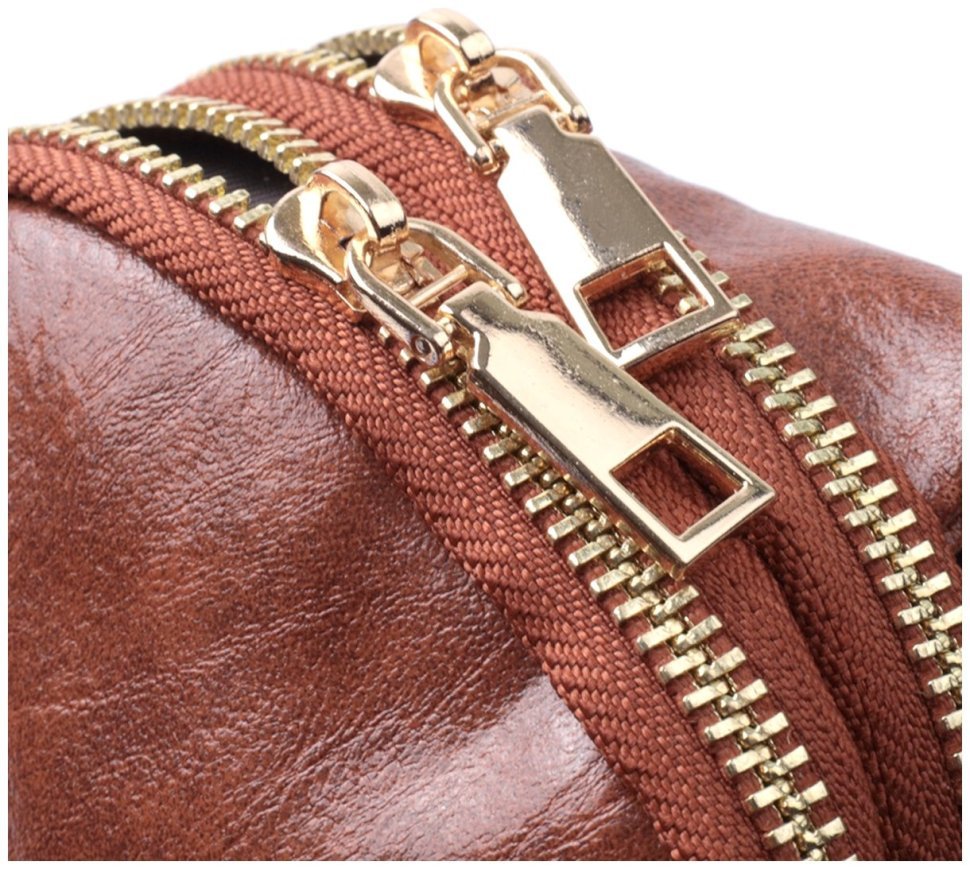 Коричневая женская сумка через плечо из экокожи на два отделения Vintage 22783 modnotak фото №6