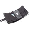 Вертикальный кожаный мужской бумажник черного цвета с блоком под документы Marco Coverna (21586) - 6