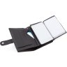 Вертикальний шкіряний чоловічий гаманець чорного кольору із блоком під документи Marco Coverna (21586) - 5