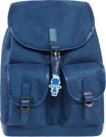 Жіночий текстильний рюкзак синього кольору з клапаном Bagland (53083)