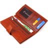 Лакированный вертикальный мужской бумажник из натуральной коричневой кожи с тиснением под крокодила CANPELLINI (2421719) - 4