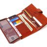 Лакированный вертикальный мужской бумажник из натуральной коричневой кожи с тиснением под крокодила CANPELLINI (2421719) - 5