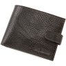 Темно-коричневое портмоне из фактурной кожи на кнопке Tony Bellucci (10666) - 1