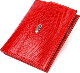 Жіночий гаманець середнього розміру з натуральної шкіри із тисненням червоного кольору CANPELLINI (2421819)