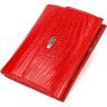 Жіночий гаманець середнього розміру з натуральної шкіри із тисненням червоного кольору CANPELLINI (2421819) - 1