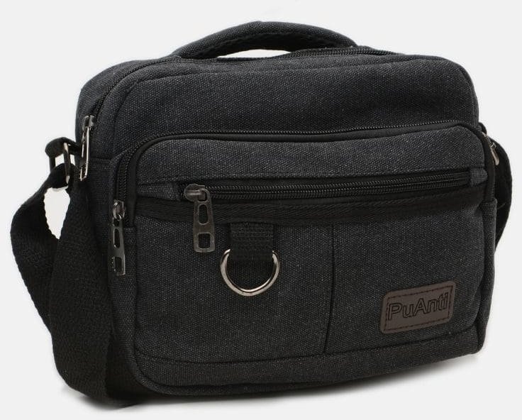 Горизонтальна чоловіча сумка-барсетка із темно-сірого текстилю Monsen (21941)