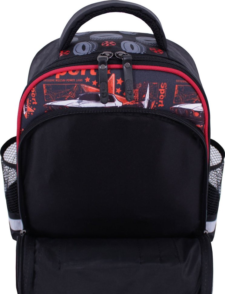 Черный школьный рюкзак из текстиля с ортопедической спинкой Bagland (53683)