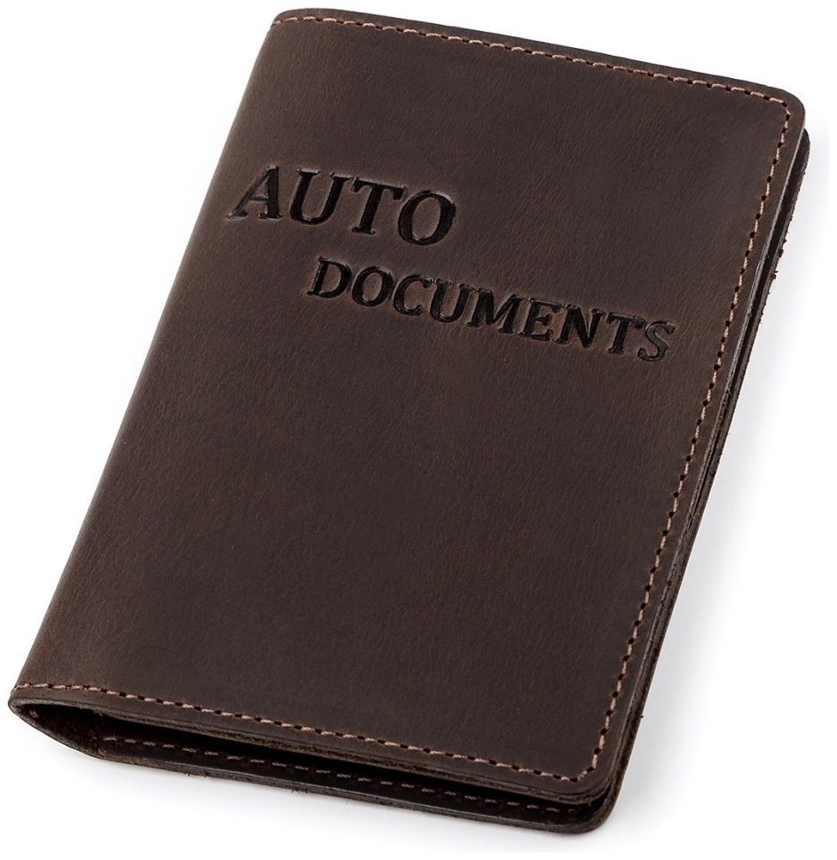 Обложка для автодокументов из винтажной кожи коричневого цвета Shvigel 2413922 modnotak фото №13
