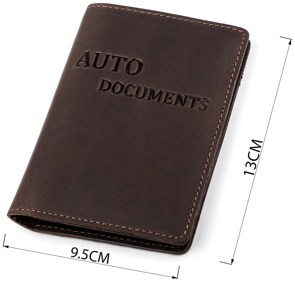 Обложка для автодокументов из винтажной кожи коричневого цвета Shvigel 2413922 modnotak фото №15