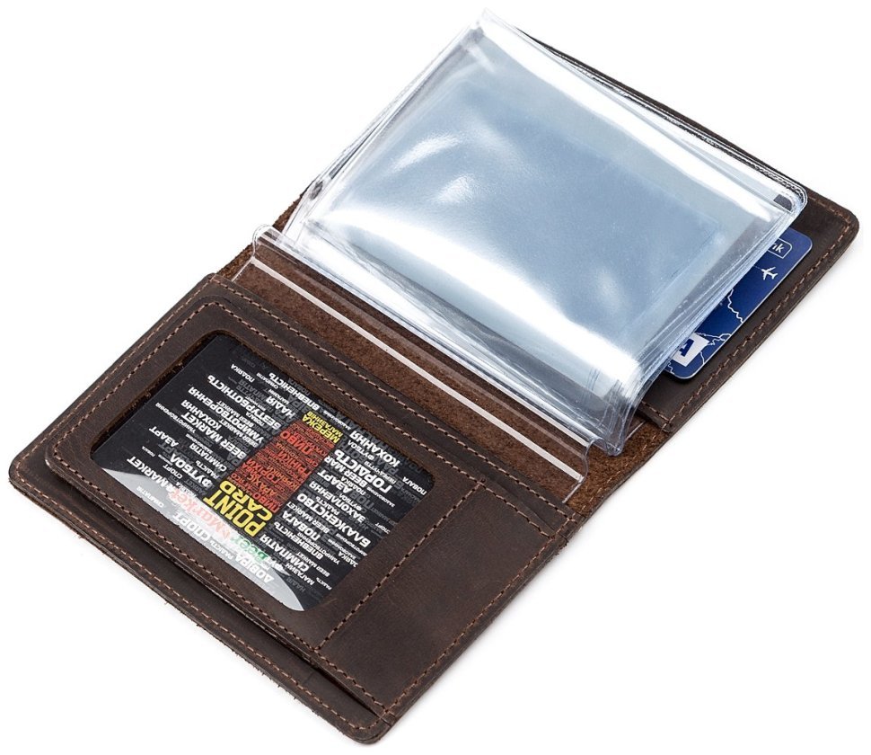 Обложка для автодокументов из винтажной кожи коричневого цвета Shvigel 2413922 modnotak фото №18