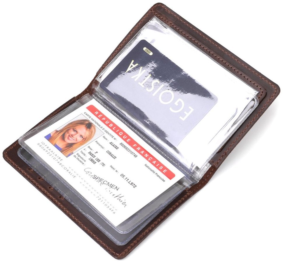 Обложка для автодокументов из винтажной кожи коричневого цвета Shvigel 2413922 modnotak фото №21